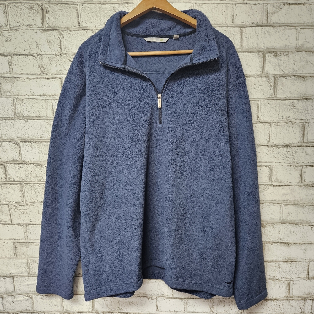 Horny Toad Men's Blue Quarter Zip Fleece Sweater Size XL